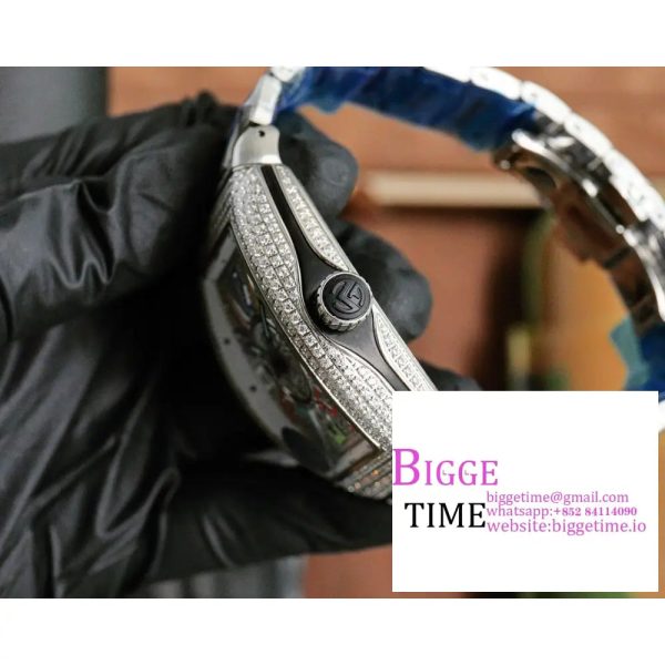Vanguard V45 44mm Diamond Bezel All Diamond Dial Rainbow Marker Diamond Bracelet ABF A2824 - Image 6