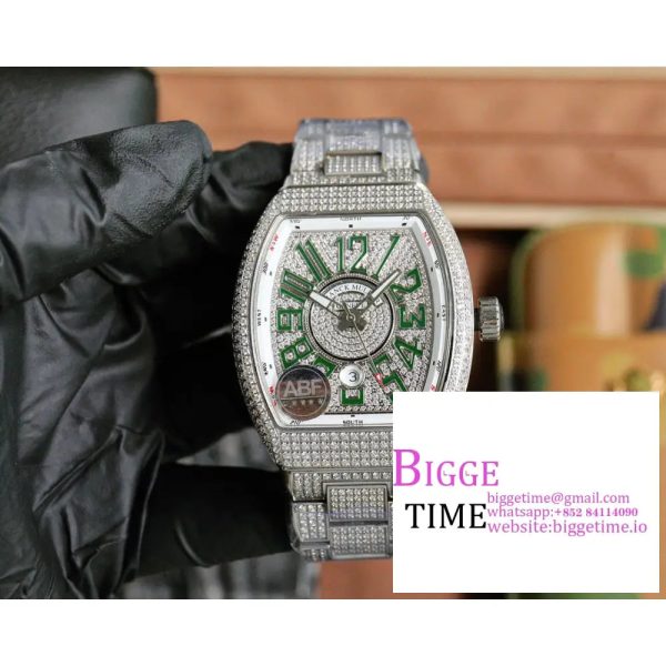 Vanguard V45 44mm Diamond Bezel All Diamond Dial Rainbow Marker Diamond Bracelet ABF A2824 - Image 2