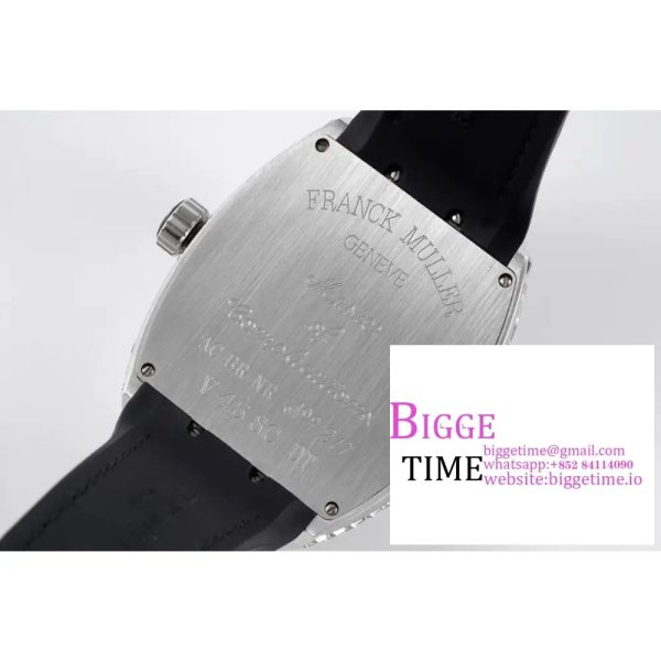 Vanguard V45 44mm Diamond Bezel Black Dial RG Crown Black Leather Strap ABF A2824 - Image 7