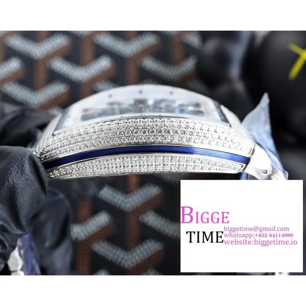 Vanguard V45 44mm Diamond Bezel White Dial SS Bracelet ABF A2824 - Image 8
