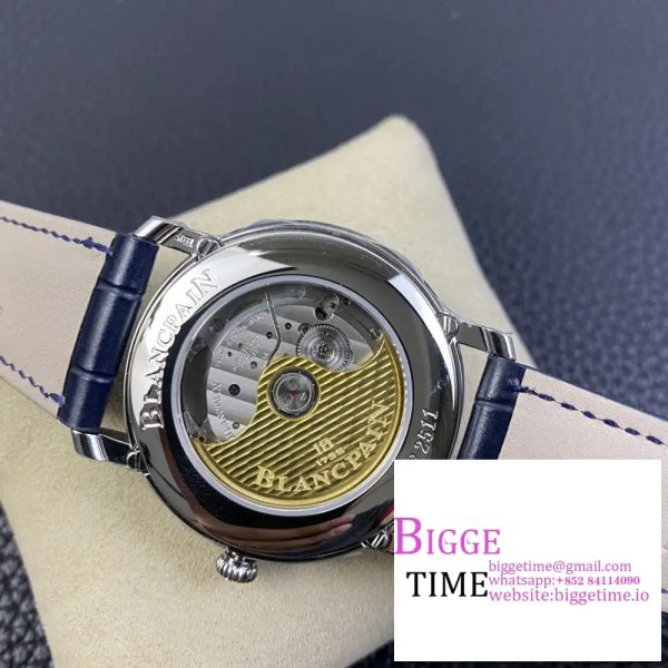Villeret 6654 40mm Blue Dial Blue Leather Strap OMF A6654 V3 - Image 7
