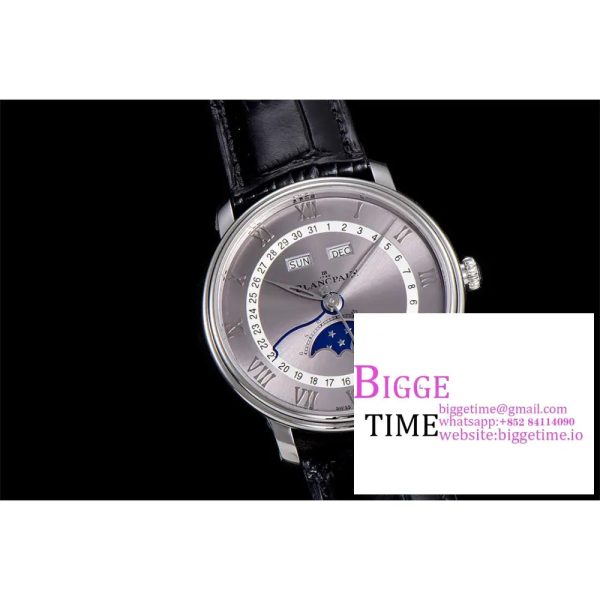 Villeret 6654 40mm Grey Dial Black Leather Strap OMF A6654 V3 - Image 2
