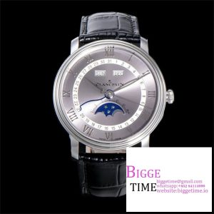 Villeret 6654 40mm Grey Dial Black Leather Strap OMF A6654 V3