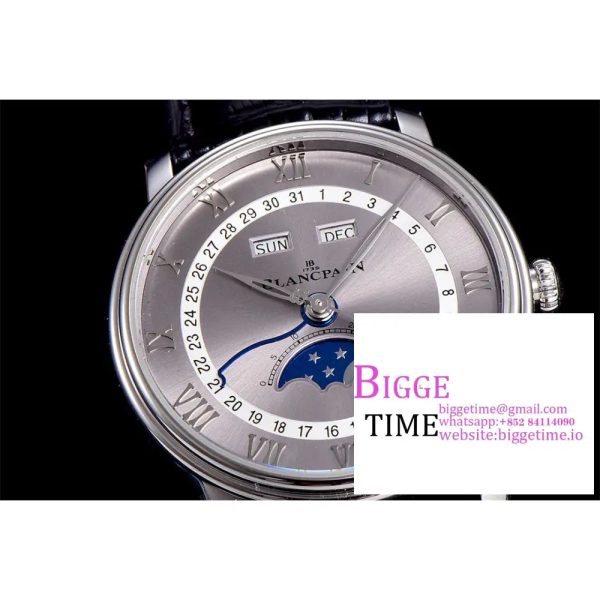 Villeret 6654 40mm Grey Dial Black Leather Strap OMF A6654 V3 - Image 5