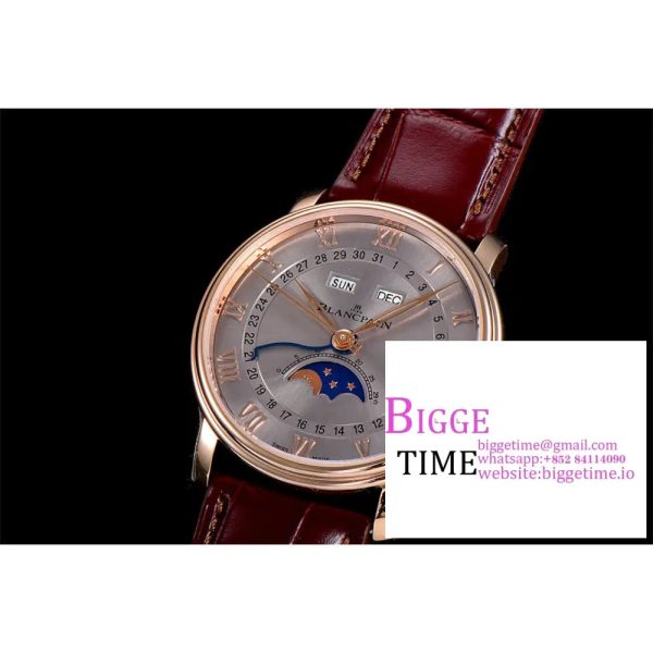 Villeret 6654 40mm RG Grey Dial Brown Leather Strap OMF A6654 V2 - Image 3