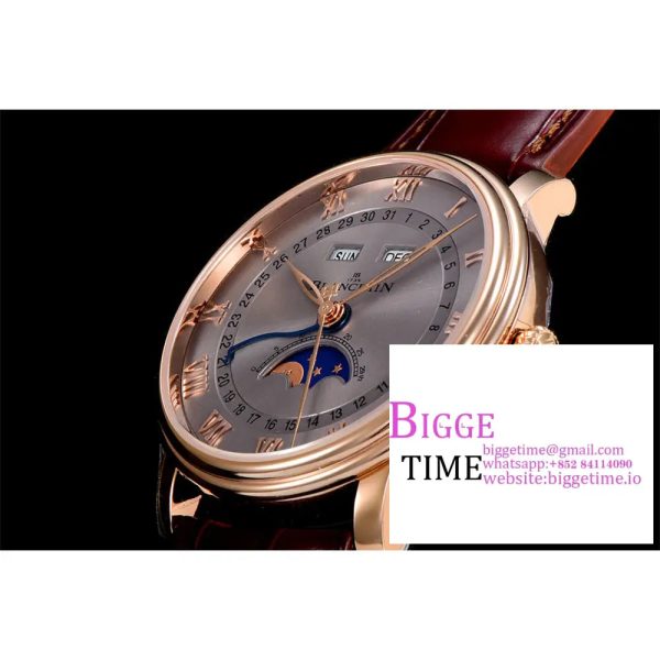 Villeret 6654 40mm RG Grey Dial Brown Leather Strap OMF A6654 V2 - Image 6