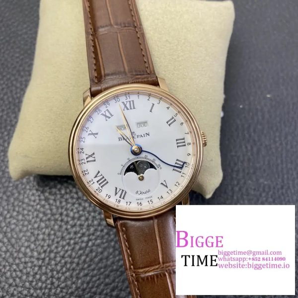 Villeret 6654 40mm RG White Dial Brown Leather Strap OMF A6654 V3 - Image 2