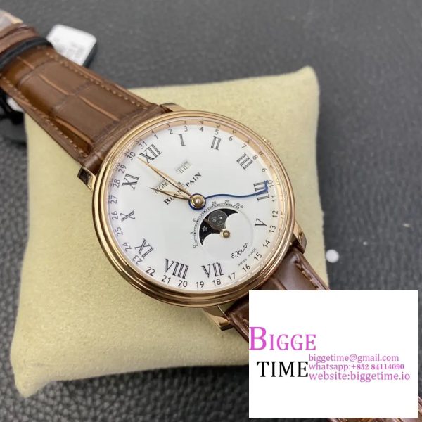 Villeret 6654 40mm RG White Dial Brown Leather Strap OMF A6654 V3 - Image 3