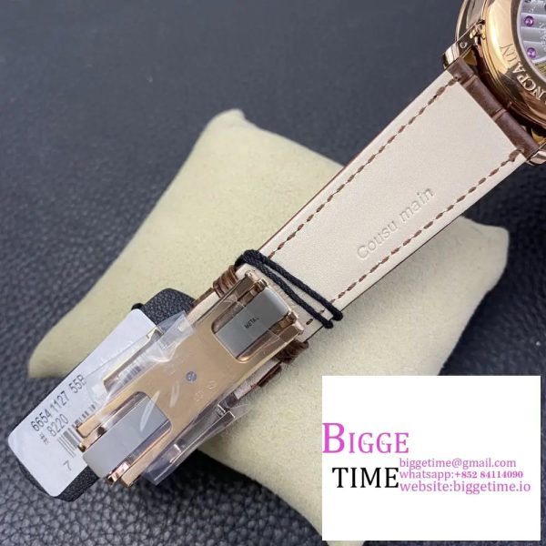 Villeret 6654 40mm RG White Dial Brown Leather Strap OMF A6654 V3 - Image 7