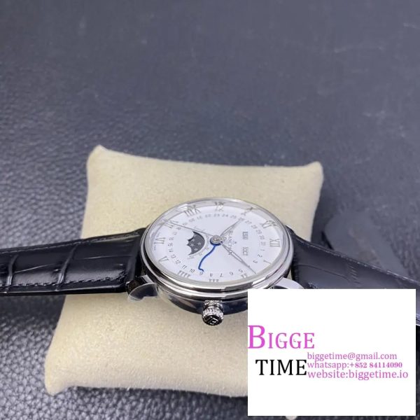 Villeret 6654 40mm White Dial Black Leather Strap OMF A6654 V2 - Image 6