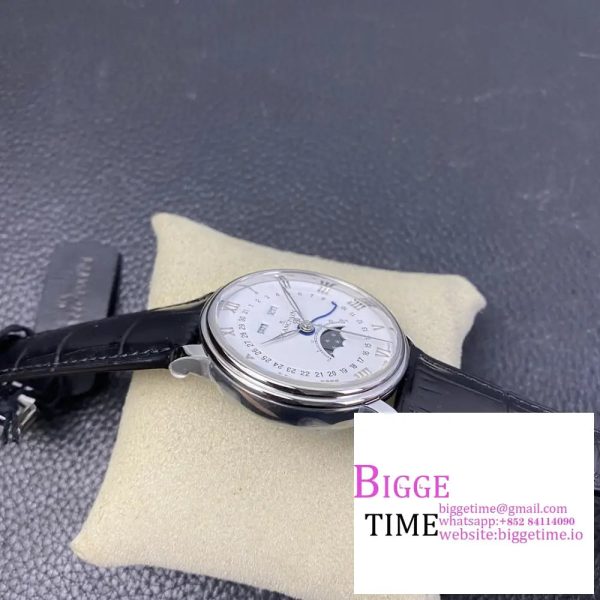 Villeret 6654 40mm White Dial Black Leather Strap OMF A6654 V2 - Image 4