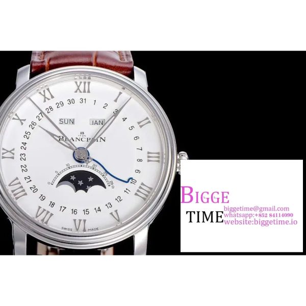 Villeret 6654 40mm White Dial Brown Leather Strap OMF A6654 V2 - Image 2