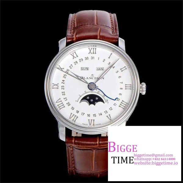 Villeret 6654 40mm White Dial Brown Leather Strap OMF A6654 V2