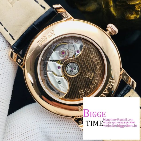 Villeret 6654 40mm YG White Dial Black Leather Strap OMF A6654 V3 - Image 8