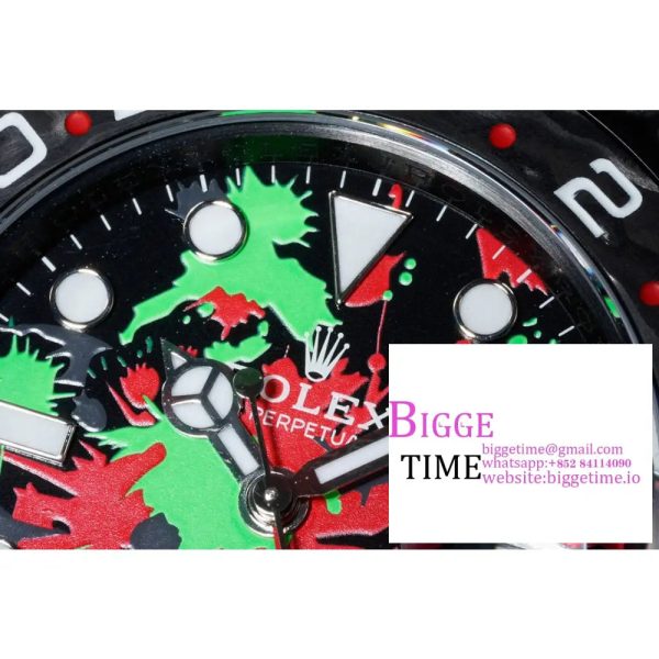 VSF VR3186 DIW GMT-Master II   Carbon Bezel Motley Dial  Black Nylon Strap - Image 4
