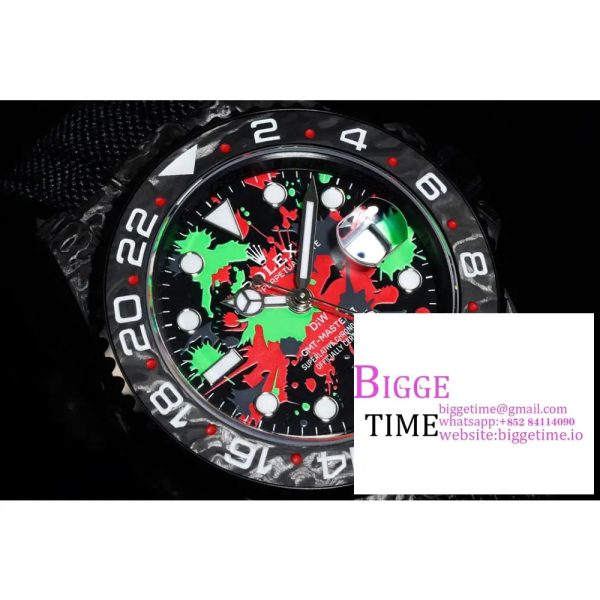 VSF VR3186 DIW GMT-Master II   Carbon Bezel Motley Dial  Black Nylon Strap - Image 2