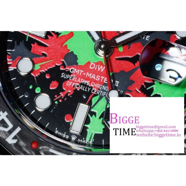 VSF VR3186 DIW GMT-Master II   Carbon Bezel Motley Dial  Black Nylon Strap - Image 5