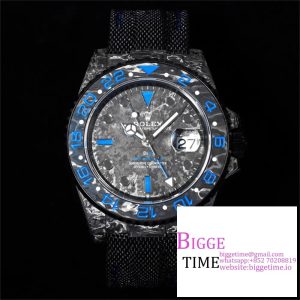 VSF VR3186 DIW GMT-Master II   Carbon Blue Bezel Black Dial  Black Nylon Strap