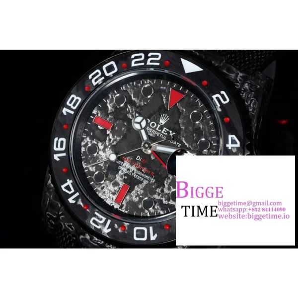 VSF VR3186 DIW GMT-Master II   Carbon Red Bezel Black Dial  Black Nylon Strap - Image 2