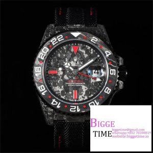 VSF VR3186 DIW GMT-Master II   Carbon Red Bezel Black Dial  Black Nylon Strap
