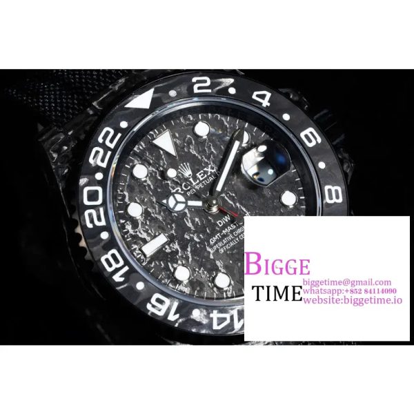 VSF VR3186 DIW GMT-Master II   Carbon White Bezel Black Dial  Black Nylon Strap - Image 4