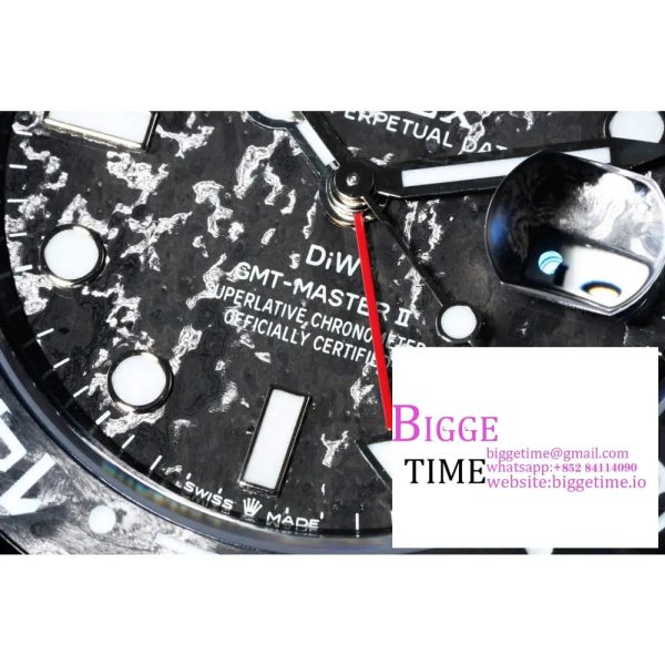 VSF VR3186 DIW GMT-Master II   Carbon White Bezel Black Dial  Black Nylon Strap - Image 5