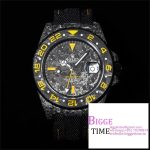 VSF VR3186 DIW GMT-Master II   Carbon Yellow Bezel Black Dial  Black Nylon Strap
