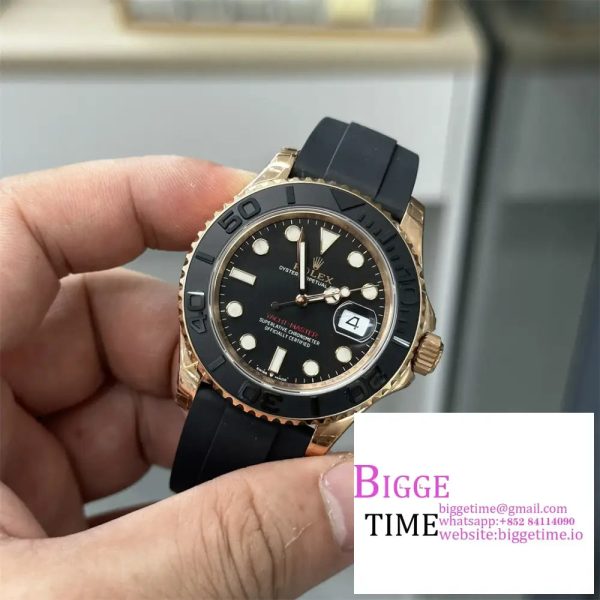 Yacht-Master 42mm 226658 YG VSF 1:1 Best Edition Ceramic Bezel Black Dial on Oysterflex Strap VS3235 - Image 2