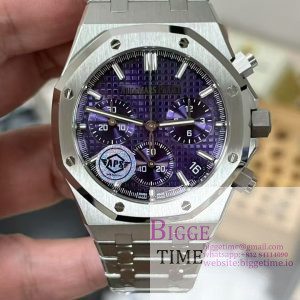 Royal Oak Chrono 26240 SS APSF 1:1 Best Edition Purple Dial on SS Bracelet SA4401 Super Clone