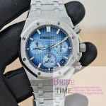 Royal Oak Chrono 26240 Frosted SS APSF 1:1 Best Edition Ice Blue Dial on Bracelet SA4401 Super Clone