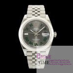 DateJust 41 126334 ERF 1:1 Best Edition Gray Dial Green Roman on Jubilee Bracelet JH3235 (Free Sprung)
