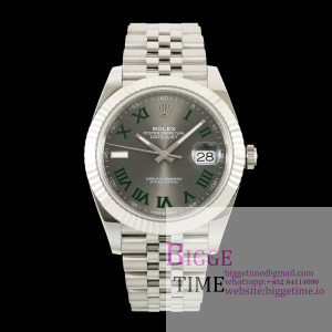 DateJust 41 126334 ERF 1:1 Best Edition Gray Dial Green Roman on Jubilee Bracelet JH3235 (Free Sprung)