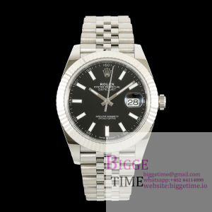 DateJust 41 126334 ERF 1:1 Best Edition Black Stick Dial on Jubilee Bracelet JH3235 (Free Sprung)