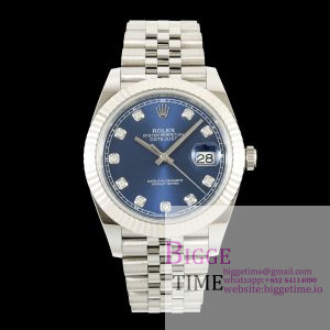 DateJust 41 126334 ERF 1:1 Best Edition Blue Diamonds Dial on Jubilee Bracelet JH3235 (Free Sprung)