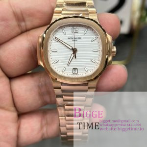 Nautilus 7118 Ladies RG 3KF 1:1 Best Edition White Dial on RG Bracelet A324 Super Clone
