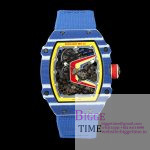 Umi Maker's RM67-02 Blue NTPT Fernando Yellow/Red/Blue Skeleton Dial on Nylon strap CRMA7 Clone V2