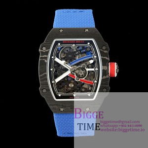 Umi Maker's RM67-02 Black NTPT France Blue/Red/White Skeleton Dial on Nylon strap CRMA7 Clone V2