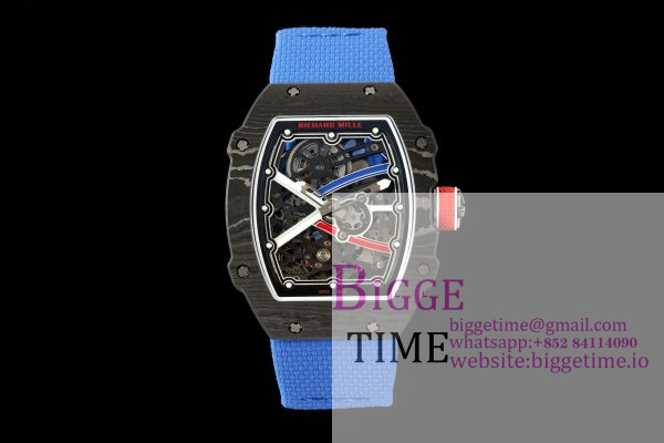 Umi Maker's RM67-02 Black NTPT France Blue/Red/White Skeleton Dial on Nylon strap CRMA7 Clone V2