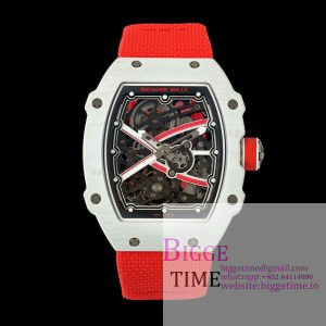 Umi Maker's RM67-02 White NTPT Charles Red/White Skeleton Dial on Nylon strap CRMA7 Clone V2